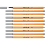 Stylo feutre pointe fine point 88 - lot x 10 stylos feutres - gris clair (88 / 94)