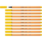 Stylo feutre pointe fine point 88 - lot x 10 stylos feutres - jaune citron (88 / 24)