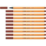 Stylo feutre pointe fine point 88 - lot x 10 stylos feutre - marron chocolat (88 / 75)