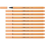 Stylo feutre pointe fine point 88 - lot x 10 stylos feutre - orange clair (25)