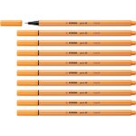 Stylo feutre pointe fine point 88 - lot x 10 stylos feutre - orange papaye (85)