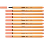 Stylo feutre pointe fine point 88 - lot x 10 stylos feutre - rose abricot (88 / 26)