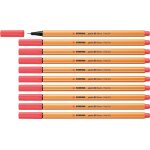 Stylo feutre pointe fine point 88 - lot x 10 stylos feutres - rouge fluo (88 / 040)
