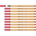Stylo feutre pointe fine point 88 - lot x 10 stylos feutres - rouge terracotta