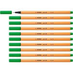 Stylo feutre pointe fine point 88 - lot x 10 stylos feutre - vert clair (88 / 43)