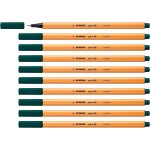 Stylo feutre pointe fine point 88 - lot x 10 stylos feutre - vert pin (88 / 53)