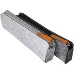 Stylo a feutrine classique / crayon / etui a papeterie etui cosmtique, style rectangulaire noir et gris, ...
