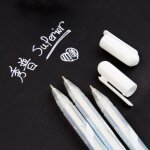 Stylo fluorescent a pointe fine, encre de couleur blanche, pour peinture de croquis, surligneur et marqueurs ...