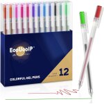 Stylos gel color�s, stylos a bille color�s premium 12 couleurs stylo a bille extra - fin 0. 5mm pour ...