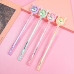 Stylo gel dessin anim�, 2 pi�ces, mignon, bois marguerite, kawaii, paillettes cr�atives, stylo de test ...