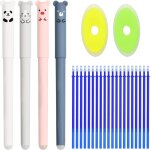 Stylo gel effa�able ensemble, 4 stylo a encre gel effa�able + 20 recharges + 2 gomme, 0, 35mm stylo a ...