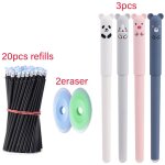 Stylos a gel effa�ables, pointe d'aiguille, fournitures de papeterie scolaire et de bureau, recharges, ...