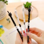 Stylos a gel a encre color�e, 4 pi�ces, chat de dessin anim� noir, cadeaux kawaii, pour ecrire, papeterie ...