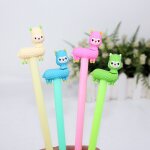 Stylo gel a encre noire d'alpaga, animal de dessin anim mignon, papeterie scolaire de bureau, stylo ...