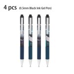 Stylo gel a encre noire de haute qualit, 0. 5mm, 4 pices / 8 pices, fournitures scolaires, de bureau, ...