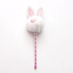 Stylo de gel en peluche 0. 5mm, 1 pice, couleur bonbon, mignon oreille de lapin, stylo de signature ...