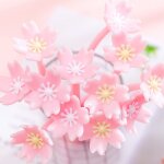 Stylo gel princesse sakura a ptales roses, 2 pices, rollerball, fournitures de papeterie scolaires ...