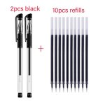 Stylos a gel simples 0. 5mm, 12 pi�ces, standard europ�en, noir bleu rouge, recharge de papeterie pour ...