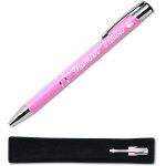 Stylo grav maman d'amour rose avec etui en tissus - ide cadeau fte des mres - stylo en mtal personnalis, ...