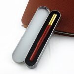 Stylo en laiton, corps en bois massif, stylo a bille en cuivre, ecriture, m�tal, fournitures scolaires ...