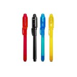 Stylo a lumire lumineuse 2 en 1, 4 pices, uv, ecriture invisible, marqueur d'encre, dessin pour enfants, ...