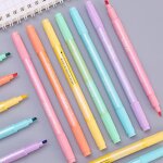 Stylos marqueurs color�s avec bo�te, 12 pi�ces, surligneurs a double extr�mit�, fournitures de dessin ...