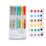 Stylos marqueurs color�s a double t�te, 6 pi�ces / ensemble, stylo aquarelle de grande capacit� pour ...