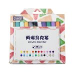 Stylos marqueurs de peinture acrylique, 12 / 24 couleurs, pour projets artisanaux de bricolage, marqueurs ...