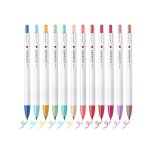 Stylo marqueur r�tractable, 12 couleurs assorties, stylo a encre gel, pointe fine 0. 6mm pour l'�criture ...