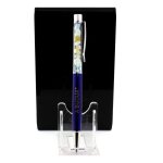 Stylo min�raux b�ryl morganite du br�sil. couleur bleu marine.