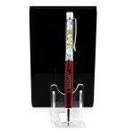 Stylo min�raux b�ryl morganite du br�sil. couleur rouge bordeaux.