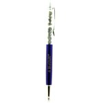 Stylo min�raux labradorite de finlande. couleur bleu marine.