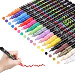 Stylos a peinture acrylique 18 couleurs, kit de marqueurs de peinture pour pierre de verre, tissu c�ramique, ...