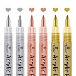 Stylos a peinture acrylique - or, argent et or rose, marqueurs m�talliques, jeu de stylos a peinture ...