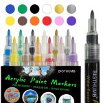 Stylos de peinture acrylique pour peinture sur roche, marqueurs de peinture acrylique, comprend 12 marqueurs ...