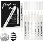 Stylos a peinture a base d'eau avec pointe de 2, 0 mm - lot de 8 marqueurs acryliques blancs pour l'artisanat ...