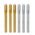 Stylo de peinture blanc 0. 8mm acrylique blanc or argent marqueur permanent pour bois roche plastique ...