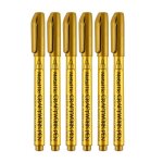 Stylo de peinture m�tallique, 2 pi�ces, encre etanche a l'huile, marqueur or argent, encre a pointe fine ...