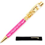 Stylo personnalis  coach en or , rose - stylo a la feuille d'or avec gravure laser, cadeau personnalis ...