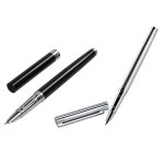 Stylo a plume 126 en iridium, 2 pièces, pointe fine a capuche, argent et noir, cadeau pour etudiant Stylo a plume 126 en iridium, 2 pièces, pointe fine a capuche, argent et noir, cadeau pour etudiant