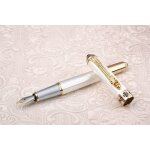 Stylo a plume blanc perle, luxueux, pour business, bureau, ecole, ecriture, 1000