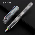 Stylo a plume blanc transparent de luxe de qualit� 401, fournitures de papeterie scolaires de bureau ...