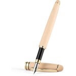Stylos plume en bois naturel, 0. 5 mm stylo plume de luxe comprend 6 cartouches d'encre, convertisseur ...