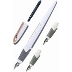 Stylo plume - calligraphie - 3 plumes diff�rentes - rechargeable - online - air blanc / rose