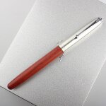 Stylo a plume classique rtro 51a en bois, avec clip argent, pointe fonce fine 0. 5mm moyenne 0. 6 ...
