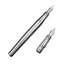 Stylo plume duke 2025 en acier inoxydable, plume courb�e, argent pur