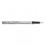 Stylo plume - encre bleue effa�able - argent - corps en m�tal - plumink