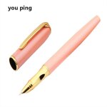 Stylo a plume fine 7023 rose lisse de haute qualit, fournitures de papeterie pour bureau