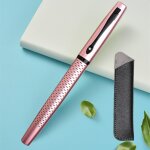 Stylo a plume en iraurita rose sculpt� de haute qualit�, sac de luxe, stylos a encre enti�rement en m�tal, ...
