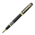 Stylo a plume iridium 335, style classique, exquis, artisanat en pierre florale, pince argentée, pointe ... Stylo a plume iridium 335, style classique, exquis, artisanat en pierre florale, pince argentée, pointe ...